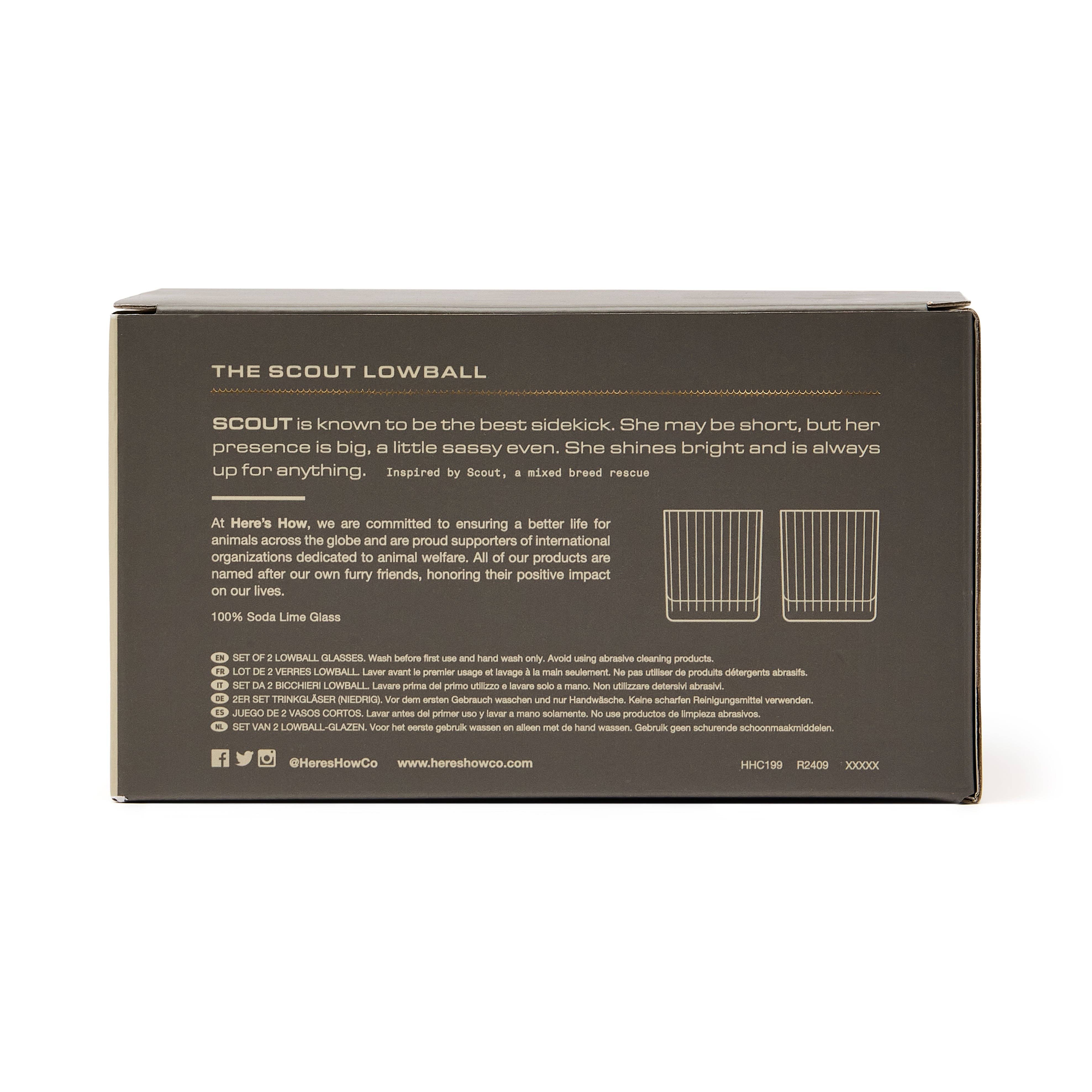 Designworks Collective – wholesale Cocktail/liquor glass – The Scout Lowball Glass - Set of 2 - Smoke2