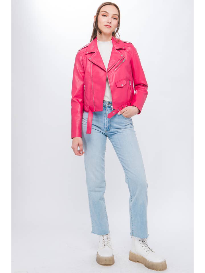 Style Avenue Co. – wholesale Leather jacket – Women′s – Faux Leather Zip Up Biker Jacket