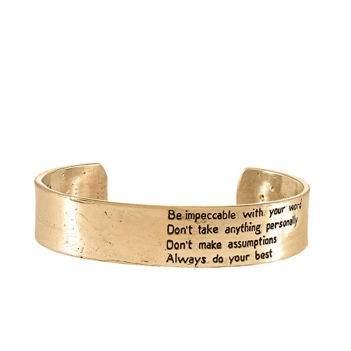 Jewelry Evolution - Wholesale Cuff Bracelet - The Four Agreements Textured Cuff5