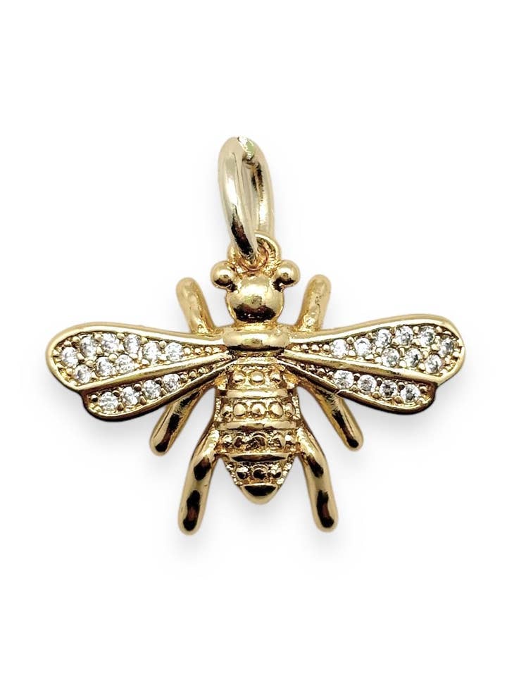 Paved Bee Charm for wholesale by Shiver + Duke