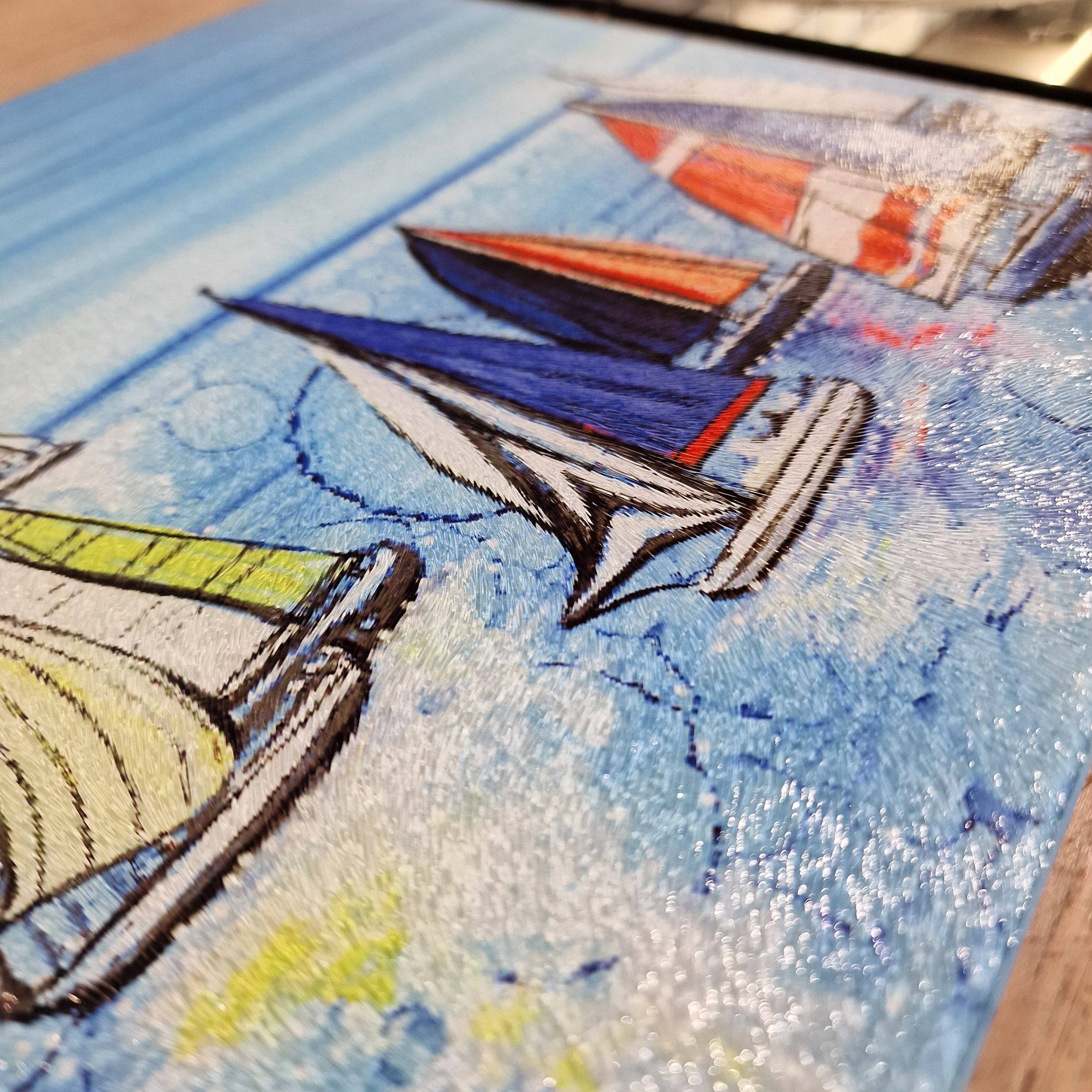 By Jo Crafts – wholesale Placemat – 83-WTS Nautical Regatta Boats Worktop Saver 10