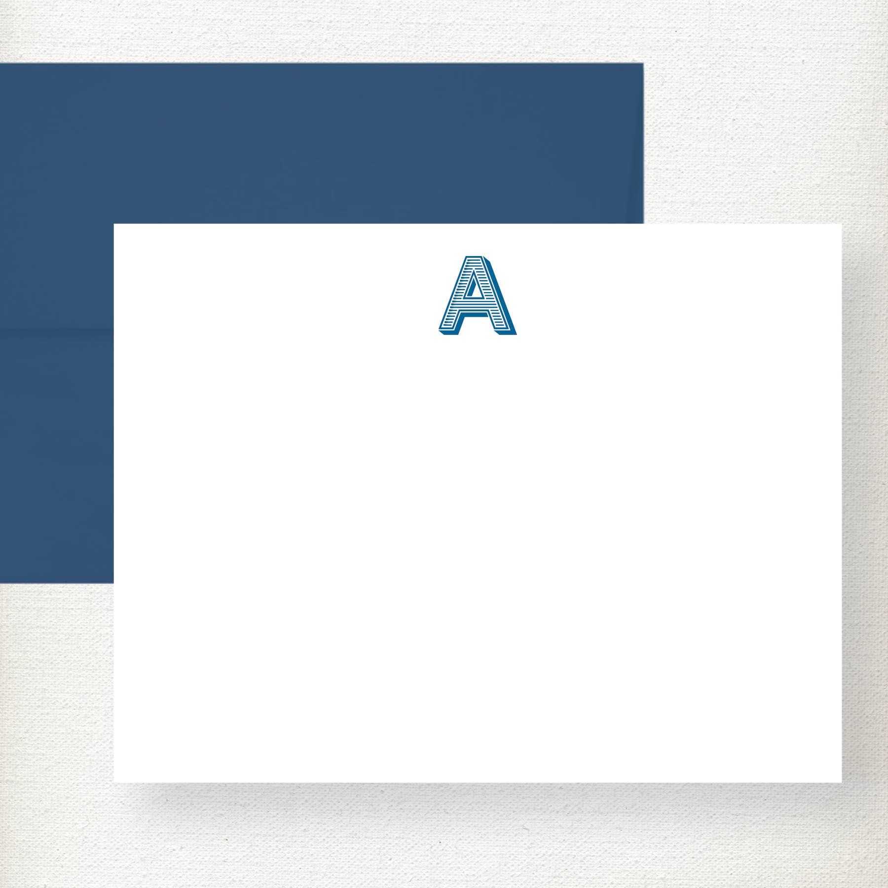 Kramer Drive - Wholesale Stationery/Notecard Set - Stripe Initial Note Card4