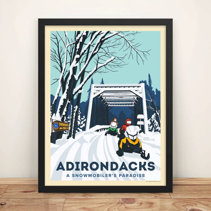 12x16 Adirondacks Poster | Snowmobiler's Paradise for wholesale by Pure Adirondacks