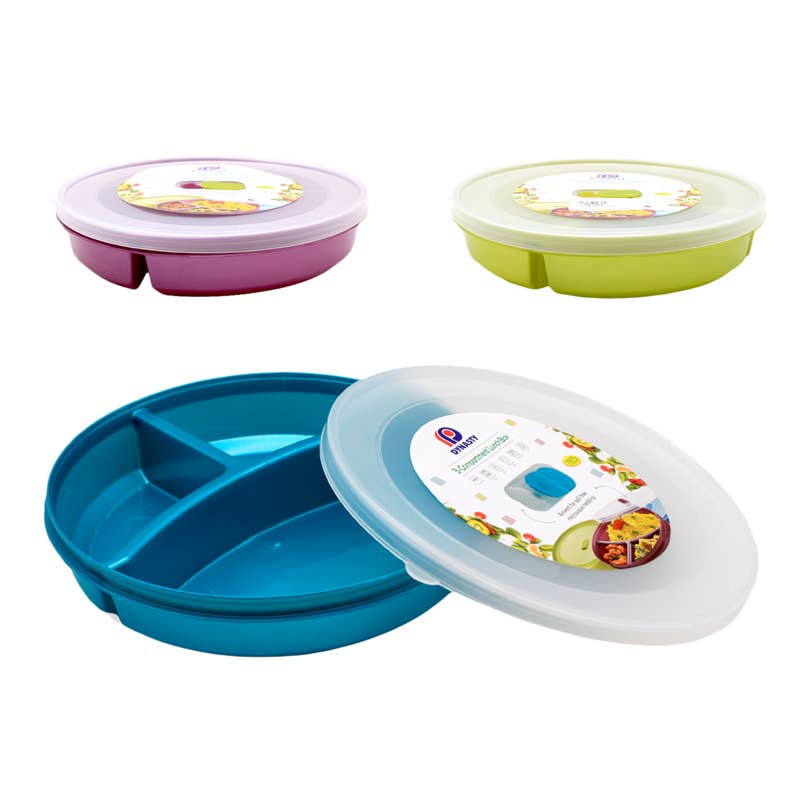 Deluxe Import Trading - Wholesale Lunch bag/box - 3 Compartment Lunch Box 3 Colors0