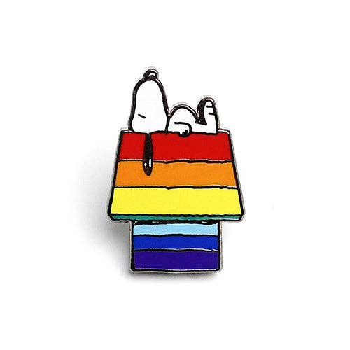 PINTRILL - Wholesale Lapel Pin/Button - PEANUTS - Snoopy Rainbow House Pin