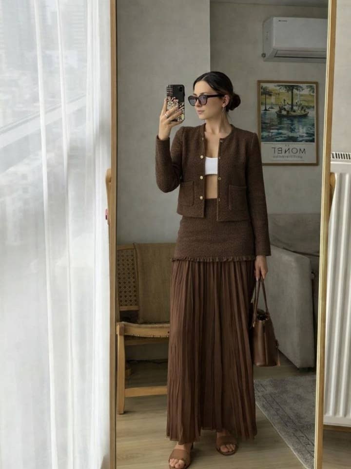 Crop blazer jacket and skirt -elegant skirt suit for wholesale by Design company-Fatma Balkir