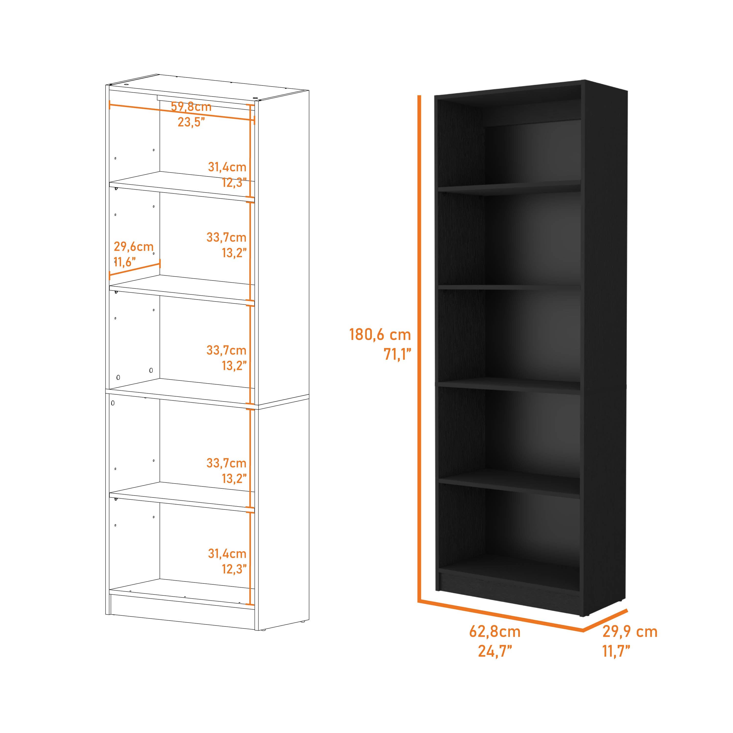 TuHome Concept - Wholesale Bookcase - Tall Bookcase 4R Home with 5 shelves Home3