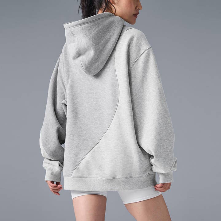 WONDERXFANS - Wholesale Hoodie - Women's - Color-Blocked Loose Casual long sleeve Hoodie Sweatshirt4