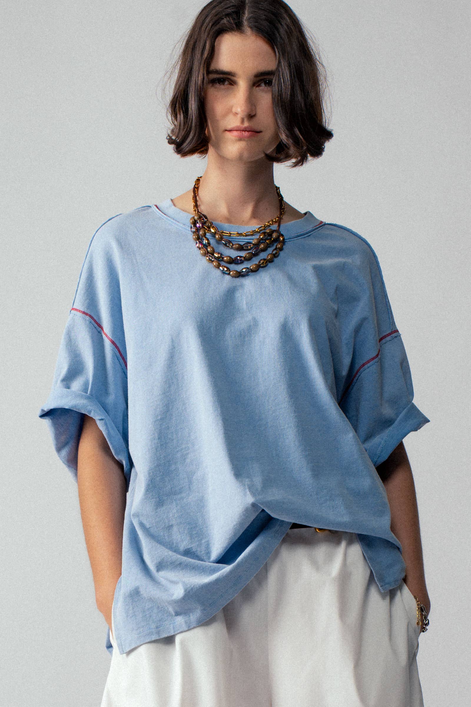 Urban Daizy - Wholesale T-Shirt - Women's - Contrast Stitch Mineral Wash Spring Oversized Tee7