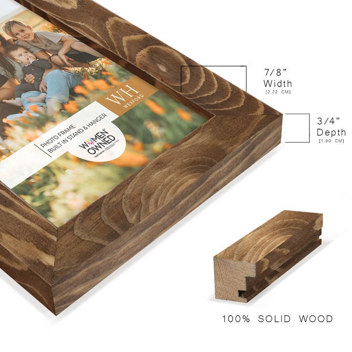 Wexford Home - Wholesale Picture Frame - Photo Frame, Real Wood with Wood Grain, Walnut1