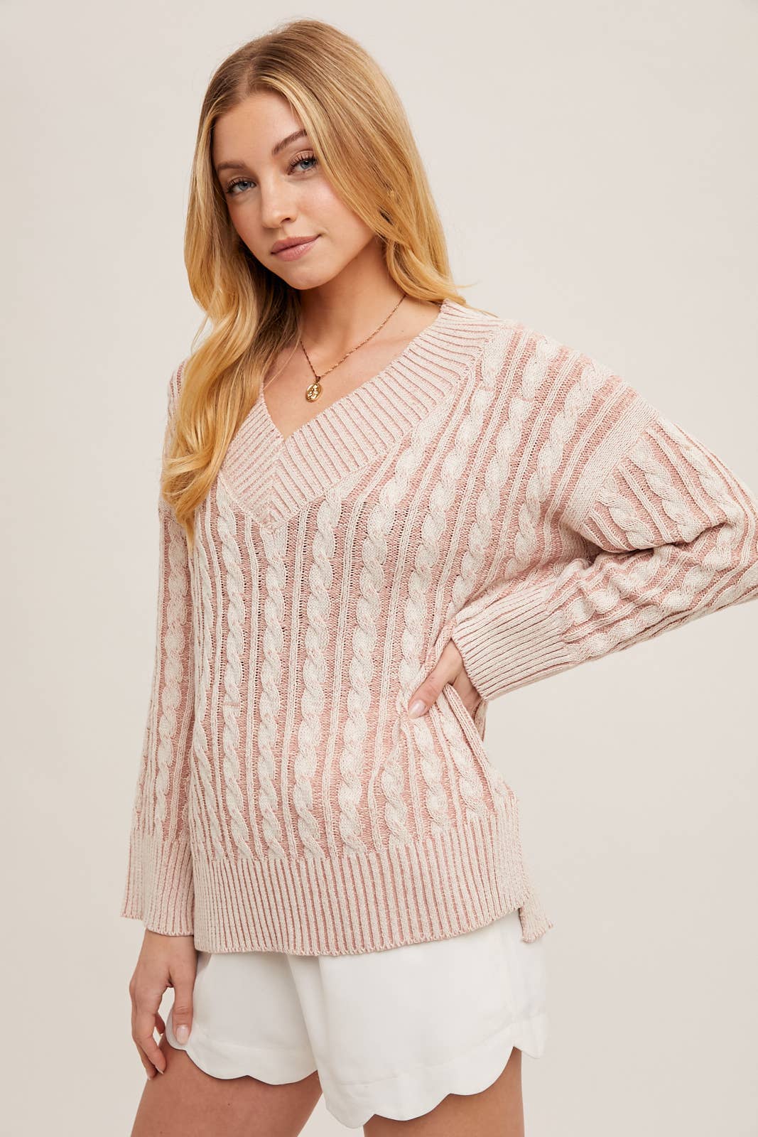 Bluivy - Wholesale Knit Sweater - Women's - V-NECK PASTEL KNIT SWEATER5