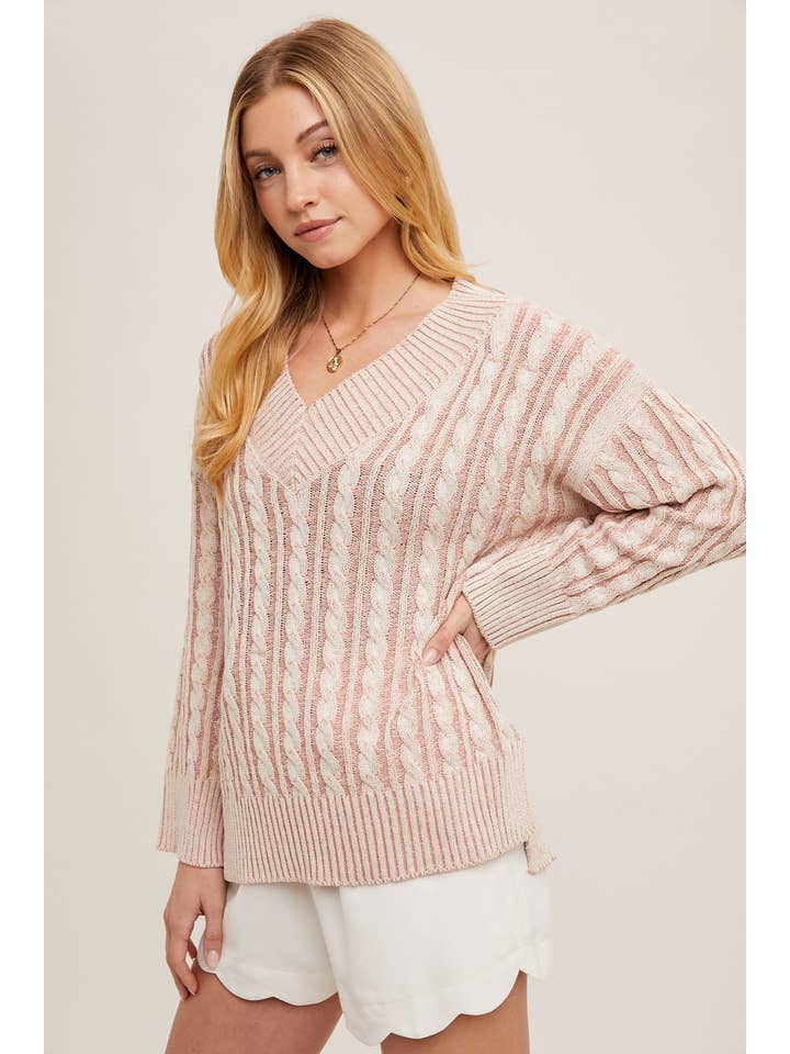 Bluivy - Wholesale Knit Sweater - Women's - V-NECK PASTEL KNIT SWEATER5