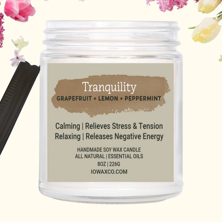 Tranquility | Aromatherapy Candle | 8oz. for wholesale by Iowax Aromatherapy Products