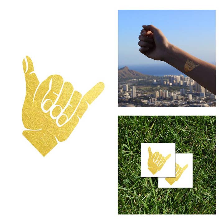 Goldy.LA - Wholesale Temporary Tattoo - Shaka Symbol1