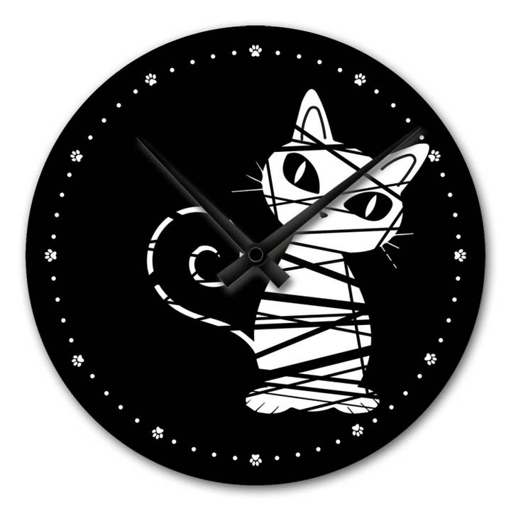 Giallobus - Wholesale Wall Clock - White Cat Between the Lines