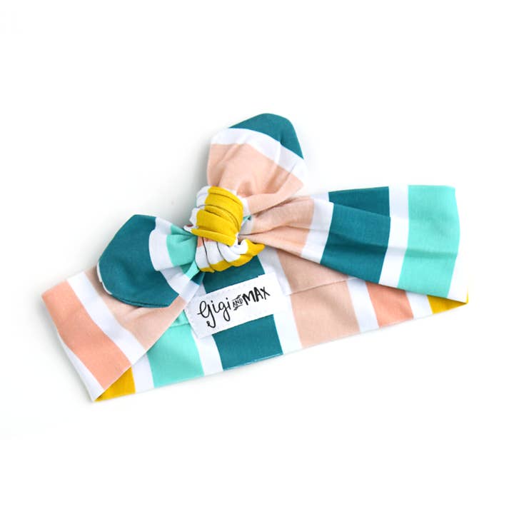 Wren Stripe Topknot Headband for wholesale by Gigi and Max