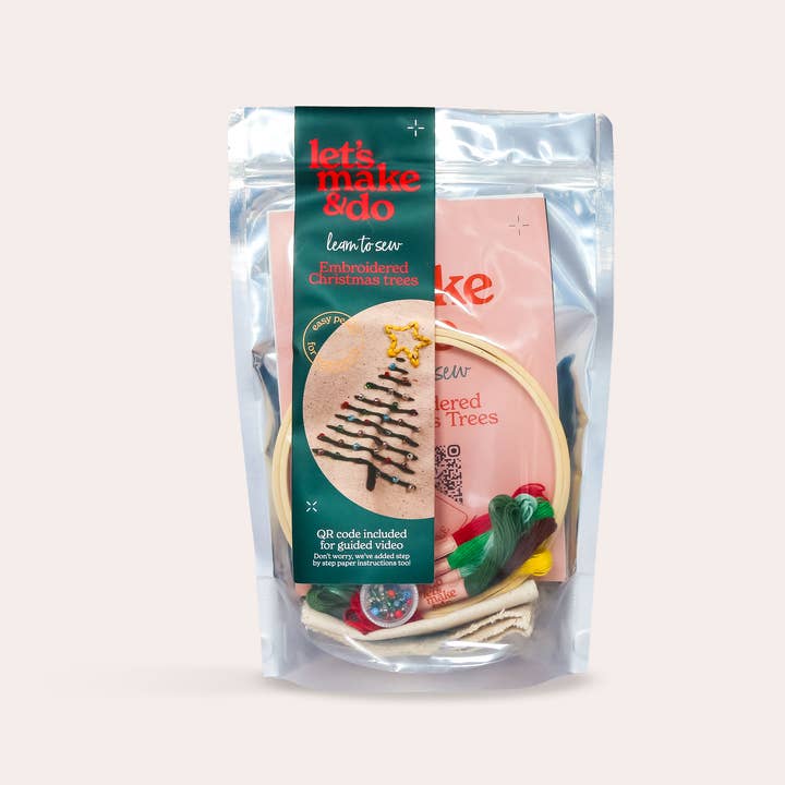 Kit per imparare a cucire i tuoi alberi di Natale ricamati per la vendita all'ingrosso da parte di Let's Make & Do