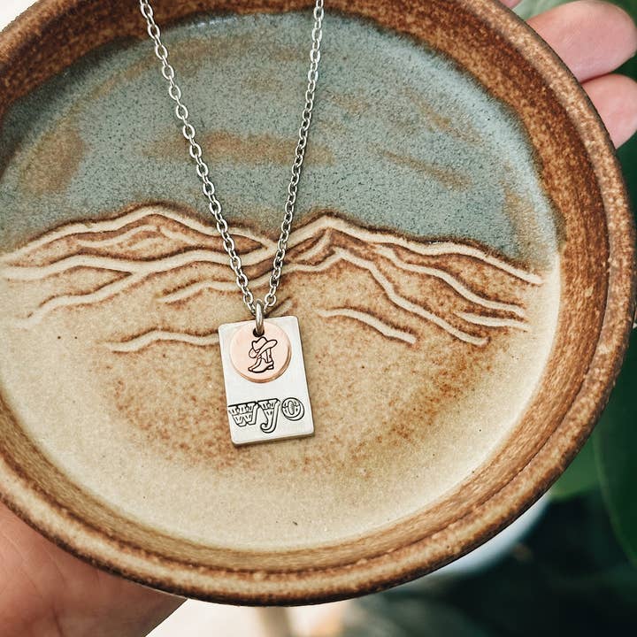 Western WYO Cowboy Boot Necklace for wholesale by JOY IN THE MORNING