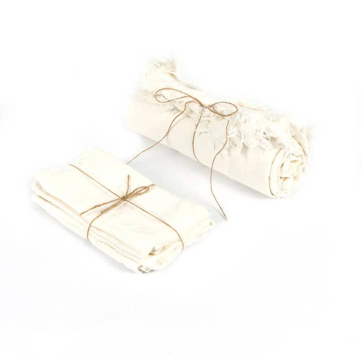 Bazar Bizar Living – wholesale Dinner & cloth napkin – The Linen Napkin - White - Set of 411
