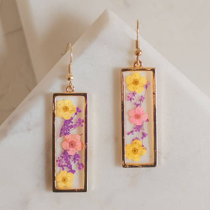 Rigtige tørrede Flower øreringe for engroshandel hos Songbird Artistry