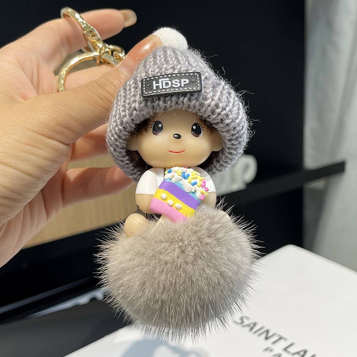 ACCITY - Wholesale Keychain - Unisex - CUTE CARTOON MONCHHICHI CAR KEYCHAIN PENDANT_CWMM25020