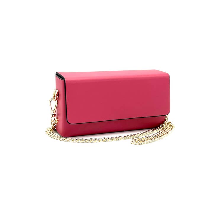 Suie Valentini srl - Wholesale Clutch Bag - Women's - Genuine leather mini clutch bag with chain, Made in Italy, art. 112590
