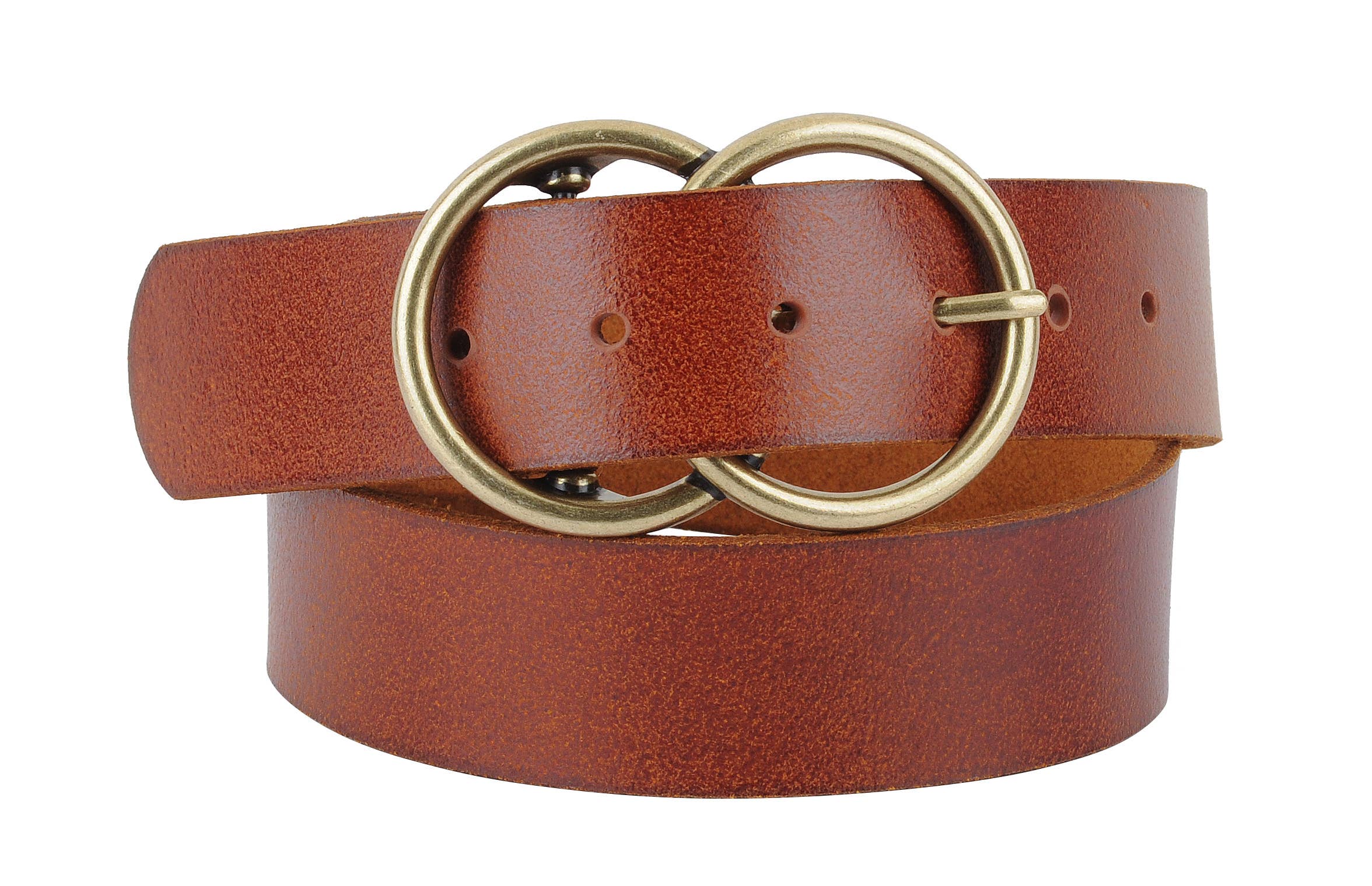 Most Wanted USA – wholesale Belt – Women's – Double Circle Buckle Leather Belt1