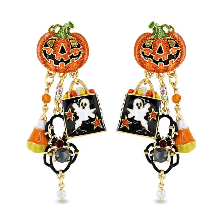 Orecchini con ciondolo per Halloween Trick or Treat di Ritzy Couture per la vendita all'ingrosso da parte di Ritzy Couture by Esme Hecht