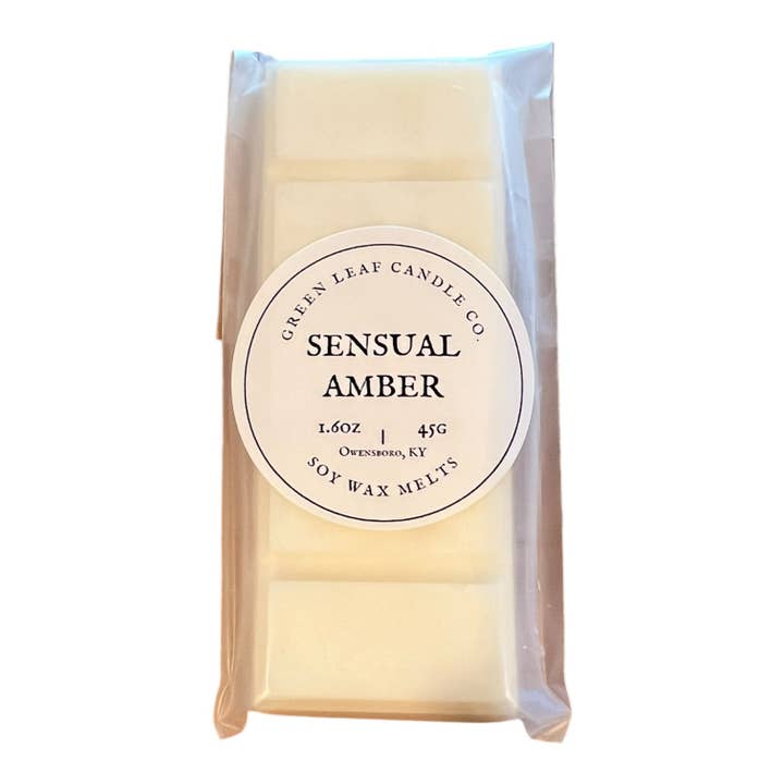 Sensual Amber – Warm & Alluring Soy Wax Melts (Case of 12) for wholesale by Green Leaf Candle Co.