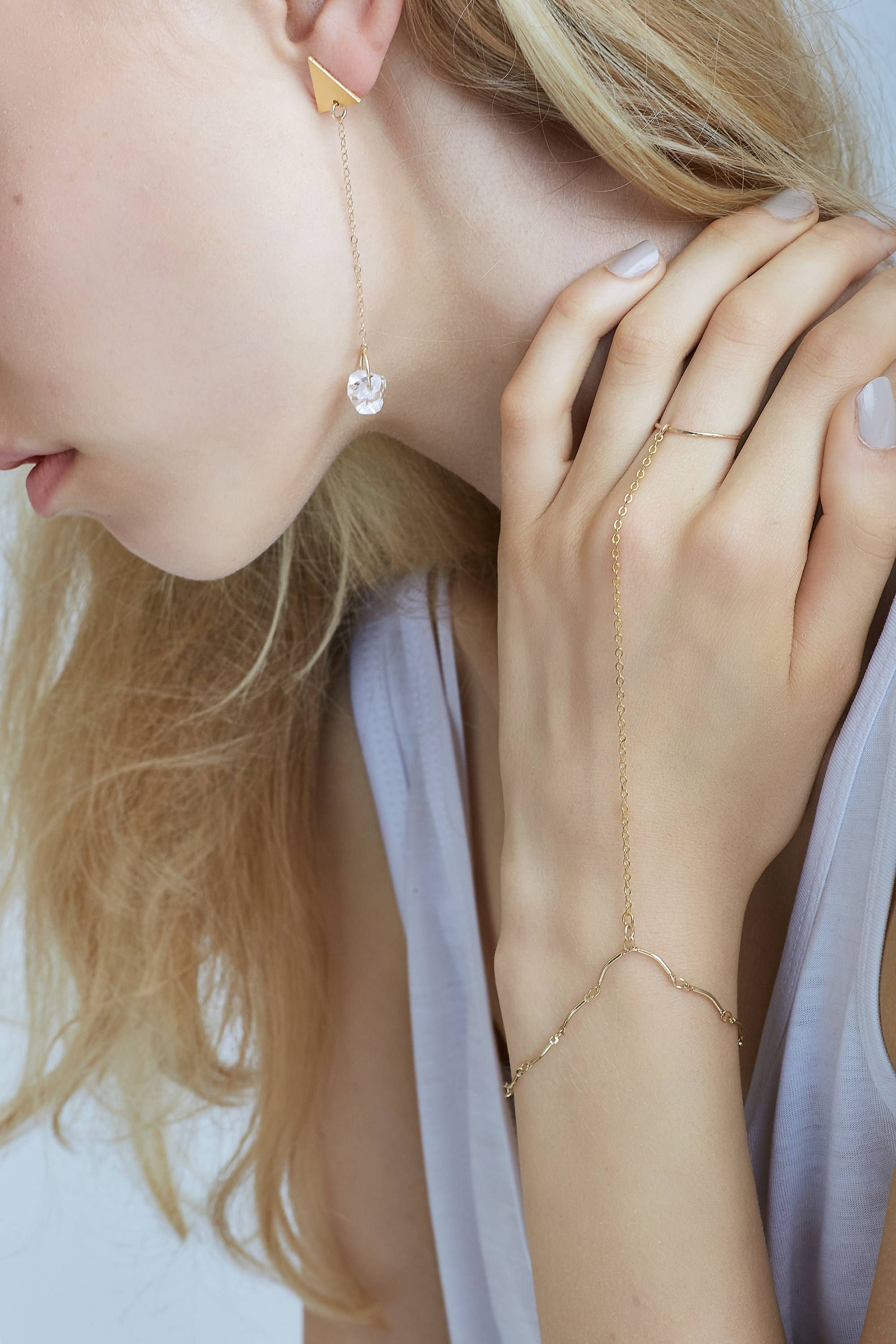 Friedasophie – Anel de pedra única/solitário por atacado – Anel de Ouro com Diamante Herkimer Cru4