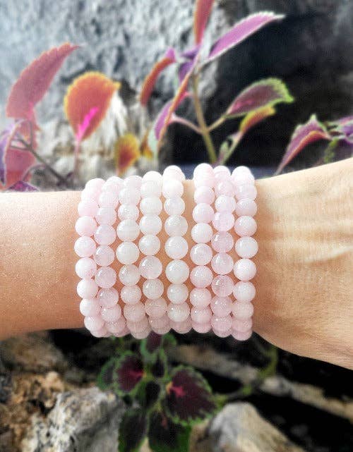 Crystals and Sun Signs - Vente Bracelet de perles - Bracelet en perles de pierre précieuse de quartz rose | La pierre de l'amour2