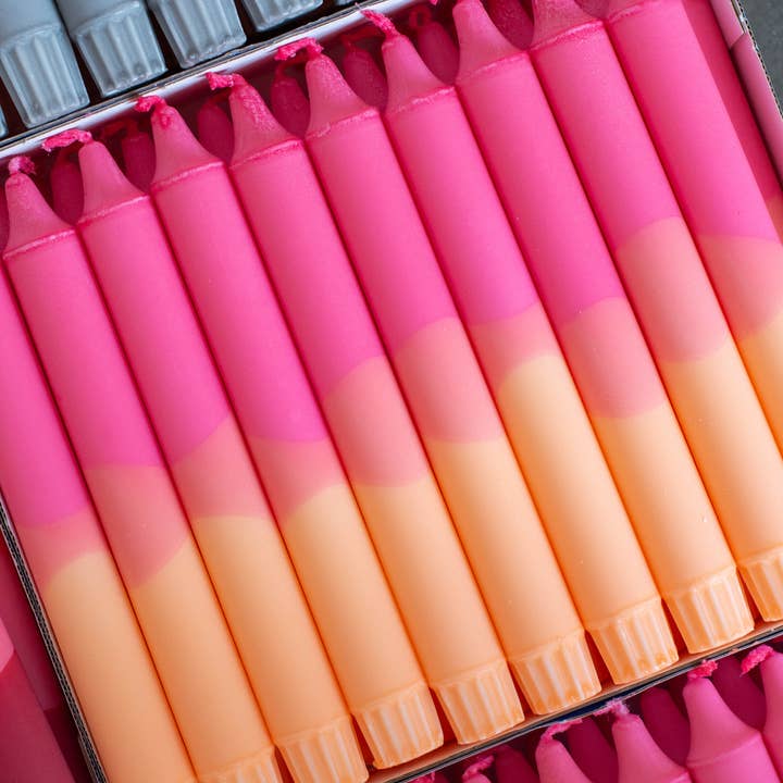 Nordtrice - Wholesale Tapered Candle/Candlestick - Taper candles- Cozy Spring vibes no.12 (Pink/Light Orange)