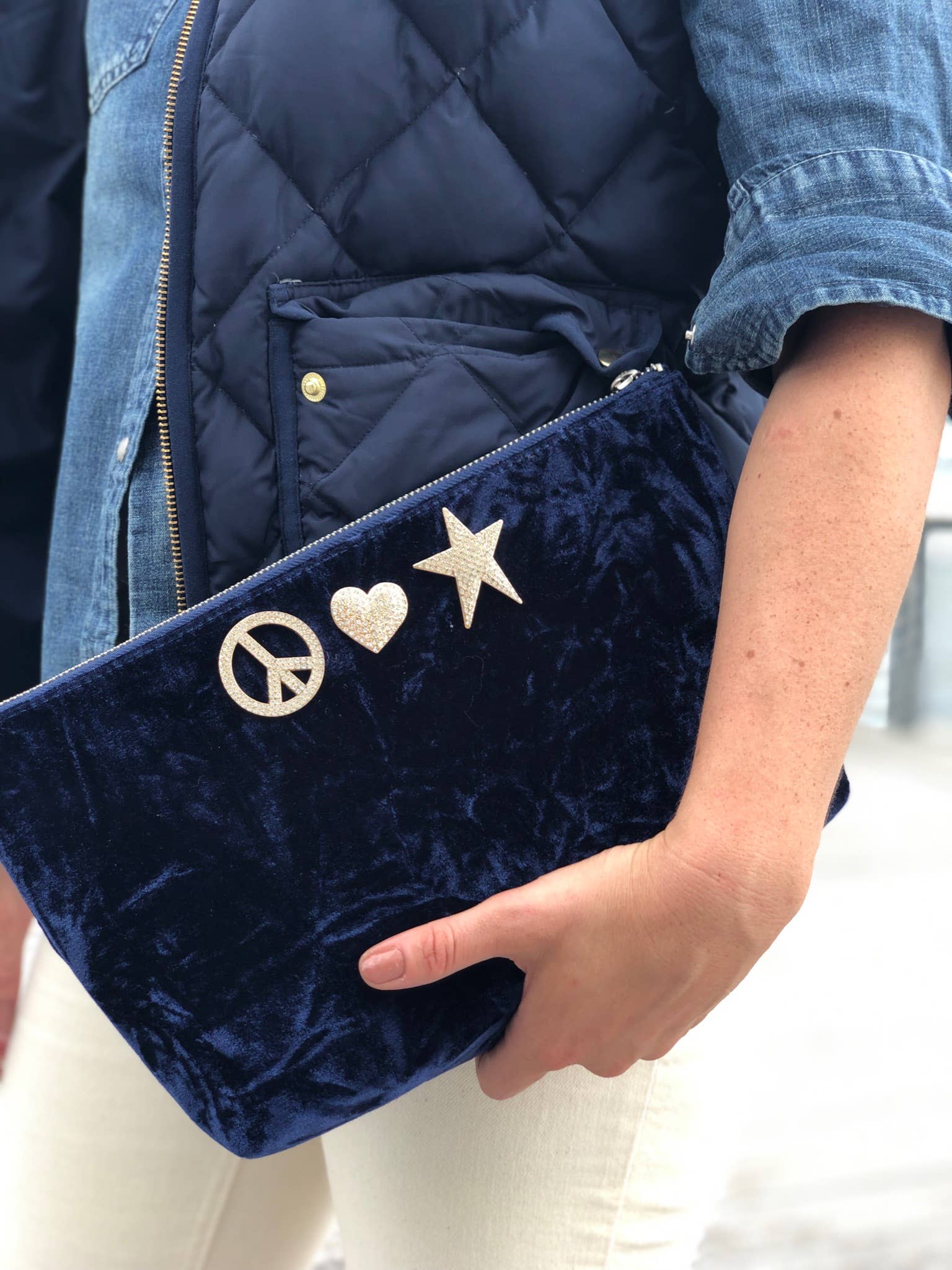 Quilted Koala - Vendita all'ingrosso Spille - Spille Gioiello - Set Oro (Cuore, Stella, Segno di Pace)2