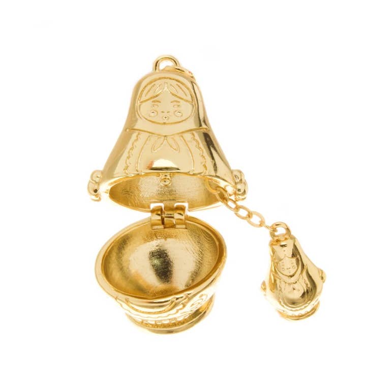 Jewel Pledge - Wholesale Individual Charm/Pendant - Gold Or Silver Matryoshka Nesting Doll Charm CPG-CPS26884
