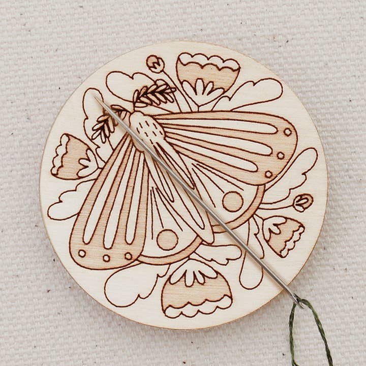 oh, little wren - Wholesale Embroidery/Cross Stitch Supplies - Wood Moth Needle Minder, Nature Themed Sewer's Gift