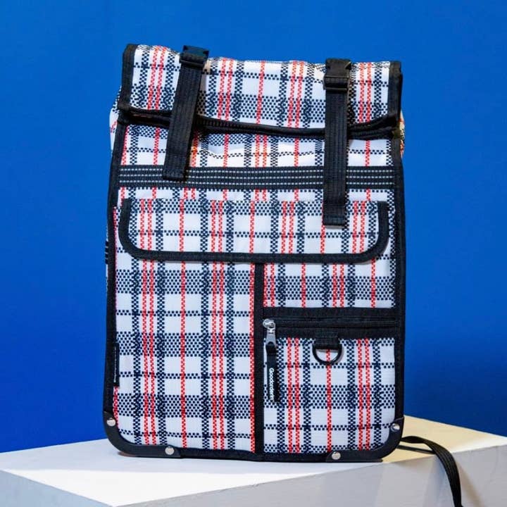 Tartan Rolltop backpack for wholesale by Goodordering