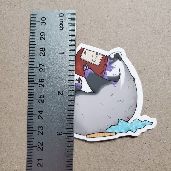 Salt Birch – wholesale Sticker – Cute Badger With Head in Jam Jar Sticker