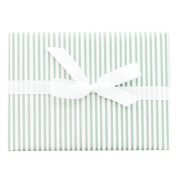 Gift Wrap Single Sheets, Green Painted Stripe for wholesale by Sugar Paper