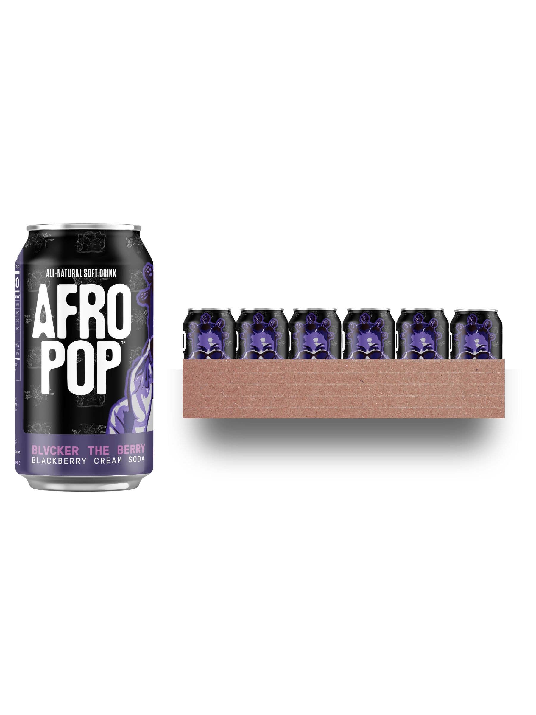 AFROPOP - Wholesale Soda/Carbonated Drink - Blvcker the Berry: Blackberry Cream Soda3