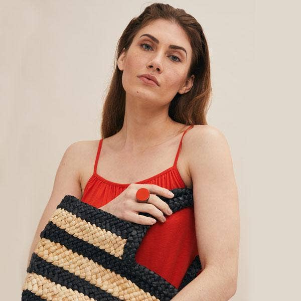 BRANCH JEWELLERY – wholesale Cocktail/statement ring – Handmade Orange Round Horn Ring jewellery Gift for women
11