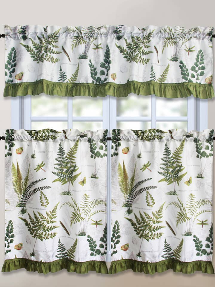 RIDEAU DE CUISINE À VOLANTS BT589-3PC pour la vente par Jenin Home Furnishing Inc