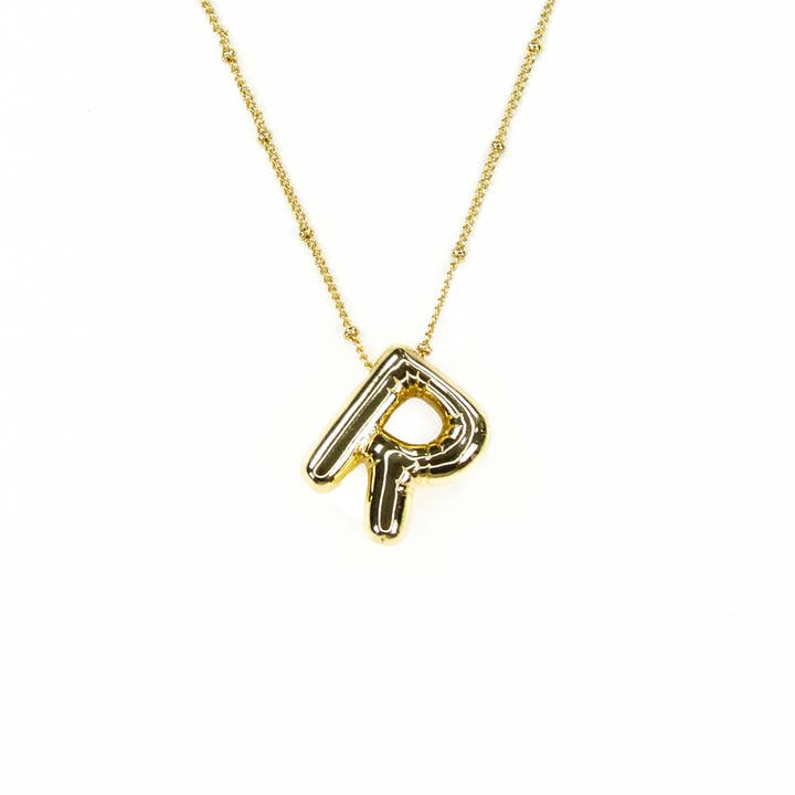 Savvy Bling - Wholesale Pendant/charm necklace - Initial Balloon Bubble Gold Necklace135