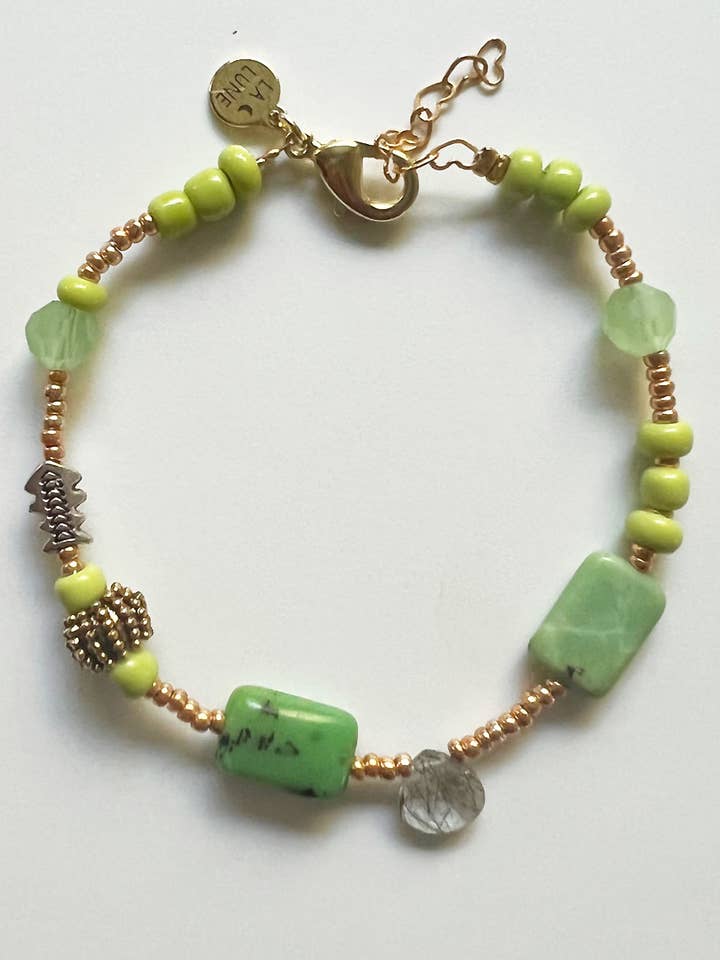 GRØN FLASH AMAZONITE UPCYCLED LUKSUS ARMBÅND for engroshandel hos LA LUNE Sustainable Jewels