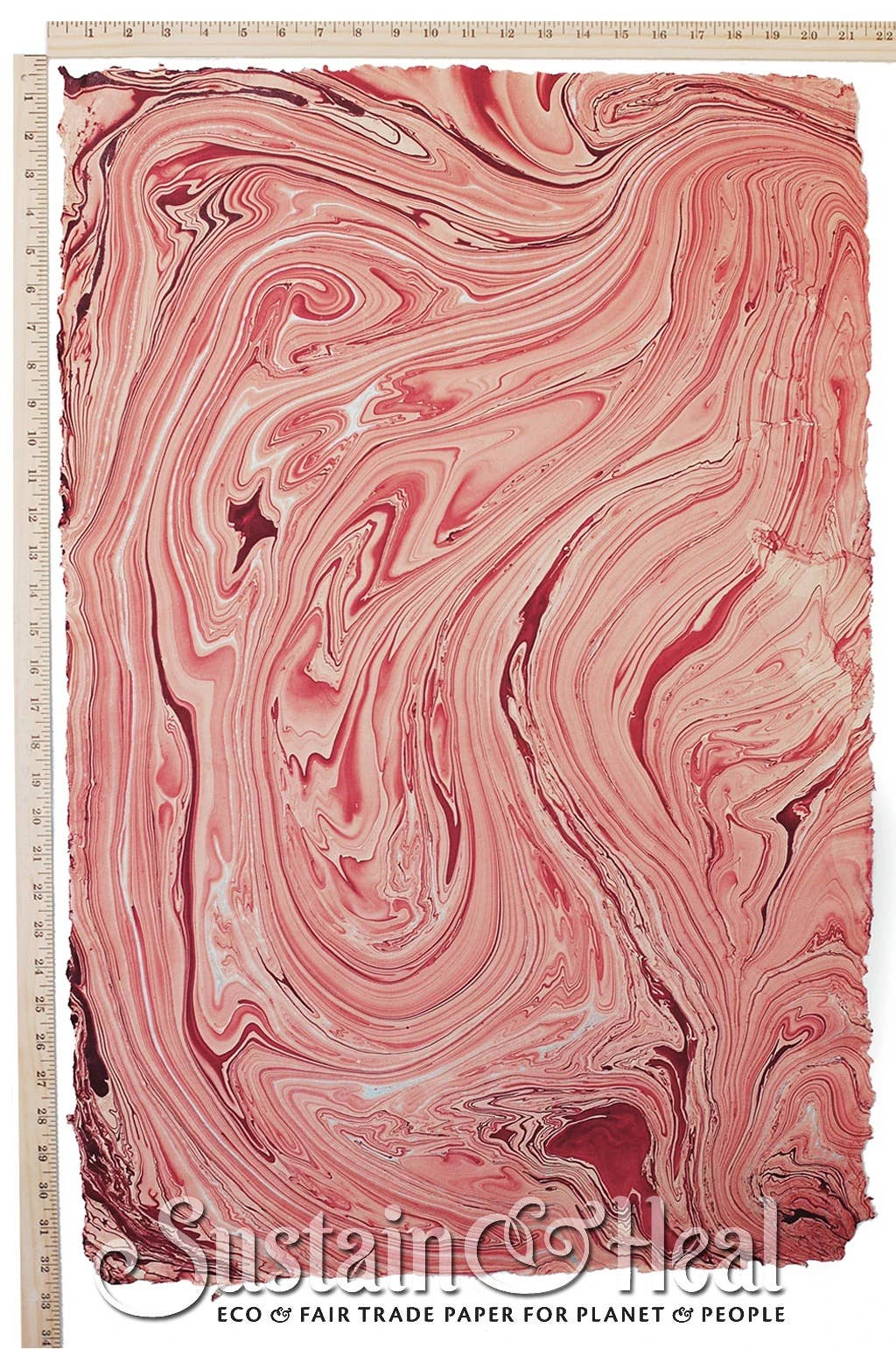 Sustain & Heal – wholesale Stationery/notecard set – Red Marble Sheet #1641