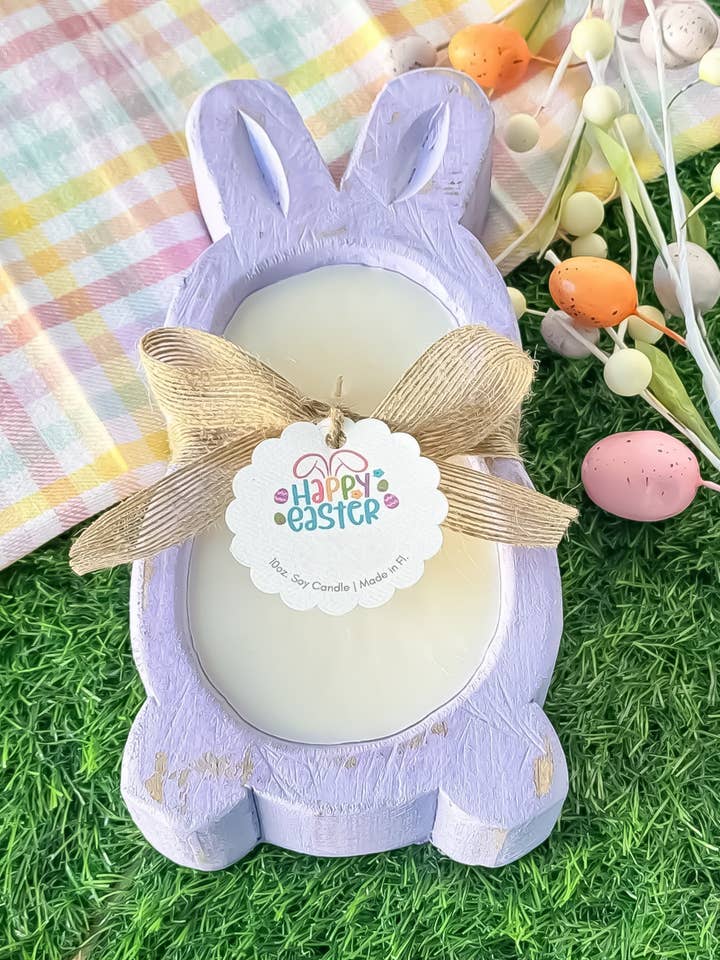 *NEW* Easter Bunny Dough Bowl Candles - PURPLE for wholesale by Spirit Glow Home & Body Essentials