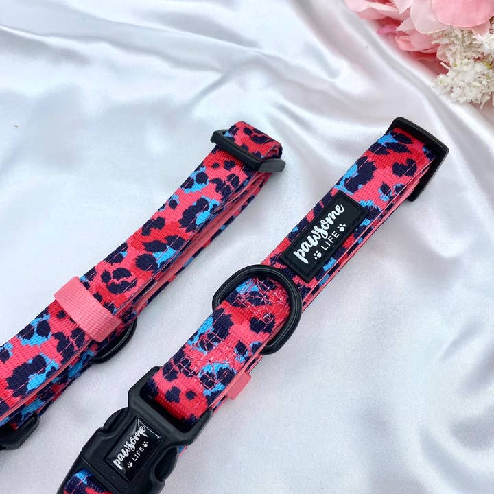 Pawsome Life – wholesale Pet collar – Dog – Dog Collar Puppy Collar Designer Dog Collar and Lead Leopard