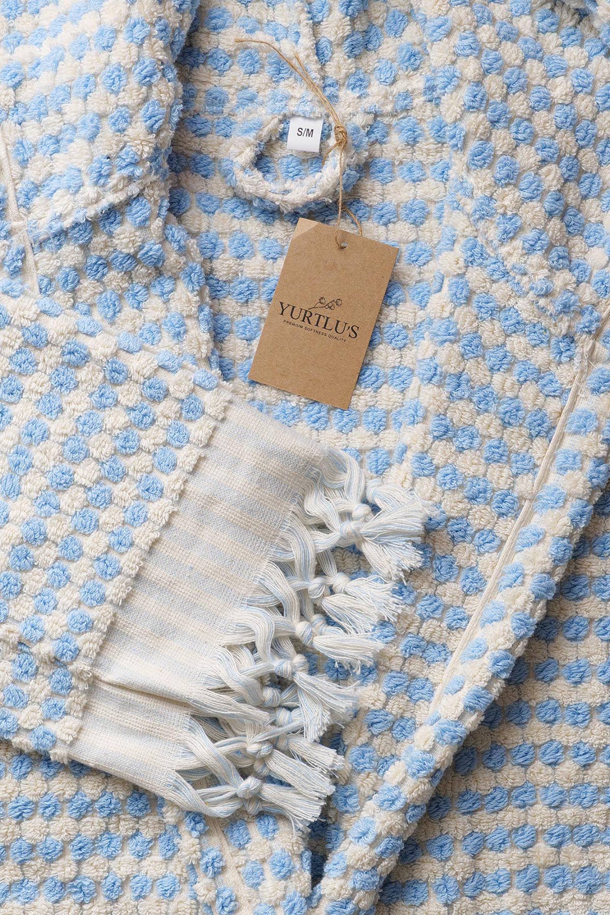 YURTLUS - Wholesale Robe - Women's - Unique 100% Cotton Pockets Bathrobe, Bubble Handwoven Robe46