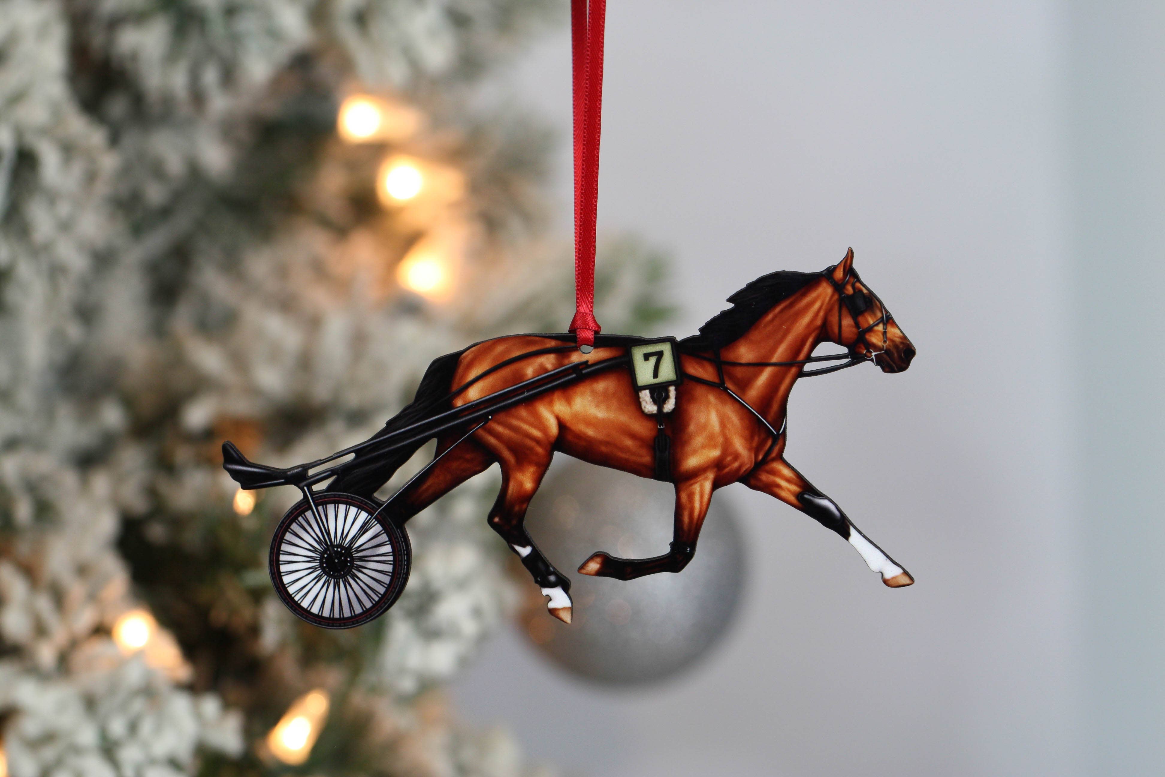 Classy Equine - Wholesale Ornament - Standardbred Racehorse Ornament - Harness Racing Trotter3