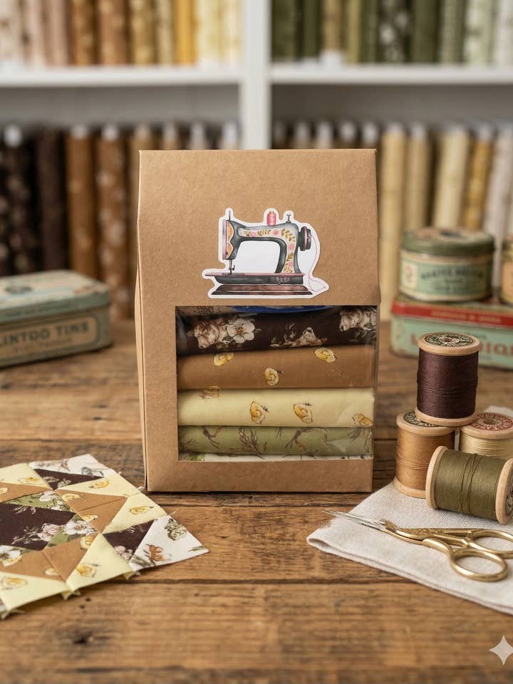 6 (1/2 YD CORTES) DE TELA DE ALGODÓN PREMIUM ACOMODADOS EN CAJA DE REGALO para venta al por mayor de The Mouse & The Peacock