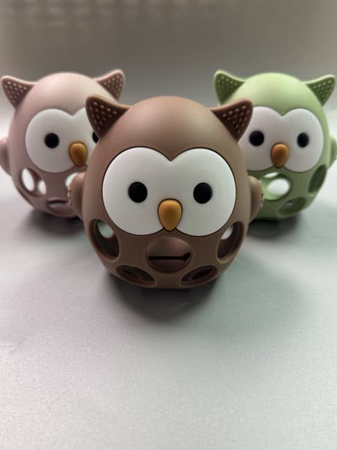 Mordedor de Búho 3D de Silicona para venta al por mayor de Three Hearts & Co./EMO & CO.